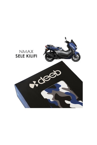Deeb Yamaha Nmax Kamuflaj Sele Kılıfı Örtüsü Lacivert Beyaz