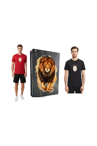 Gsstore Galatasaray Lisanslı Armalı T-shirt Bayrak Ve Uv Kutu Hediyeli Kırmızı