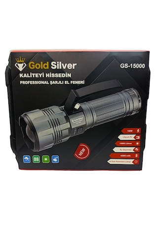 14000 Lümen Stadyum Işığı Gold Silver Gs-15000 140w 42000 Mah Şarjlı Çantalı Kulplu Projektör Fener