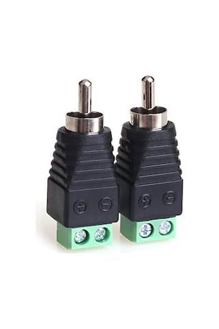 Koodmax 10 Adet Rca Erkek Fiş Vidalı Terminal Konektörü Cctv Kamera Video Balun