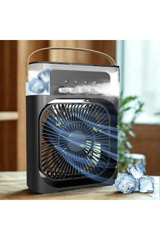 Taşınabilir 3 Farklı Mod Ayarlı 7 Farklı Led Işıklı Sulu Soğutmalı Taşınabilir Masaüstü Usb Fan Vantilatör 5570