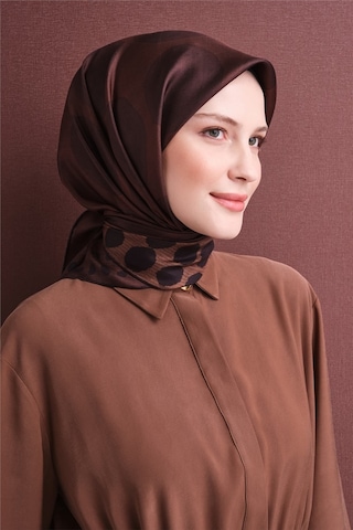 Armine Sura İpek Eşarp 2026-2027 - Sonbahar Kış-asm9637 Kahve