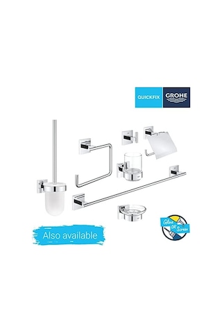 Start Cube Quickfix Tuvalet Kağıtlığı Kapaklı , Duş, Banyo Aksesuarları, Krom, 41102000 16.5 x 12.2 x 11.2 CM