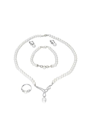 Chavin Inci Gümüş Kolye Küpe Bileklik Yüzük Takım Set Ds42