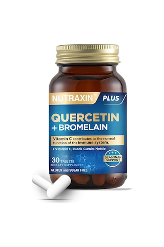 Quercetin Bromelain 30 Tablet - Kuersetin, Bromelain, Çörek Otu, C Vitamini, Isırgan Otu