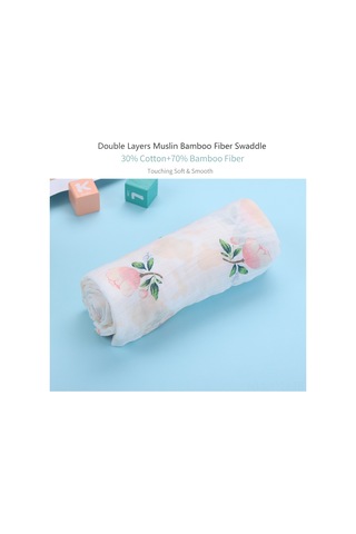 Geeksen Bebek Pamuklu Battaniye - Bambu Lifli, Yumuşak Ve Nefes Alabilir, 130x110 Cm, Güneş Gülü Desenli, Ev Ve Seyahat İçin Beyaz