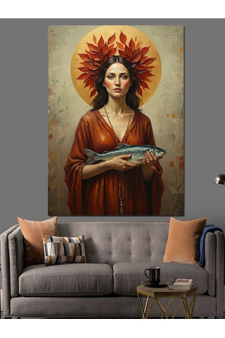Ahşap Tablo Balık Vekadın Sanat Eseri