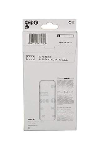 Zımpara Kağıdı 10'lu Set 93 185 Mm 60 120 180 Kum 8 Delik Gri