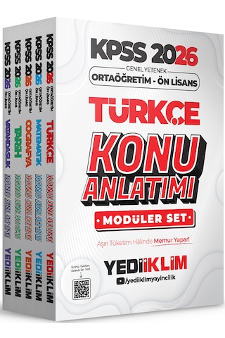 Yediiklim 2026 Kpss Ortaöğretim Ön Lisans Gy-gk Konu Anlatımlı Mo