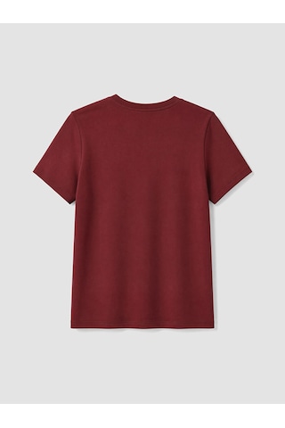 Lcw Everyday Bordo Fiyonklu Payetli Soft Touch Kadın Tişört