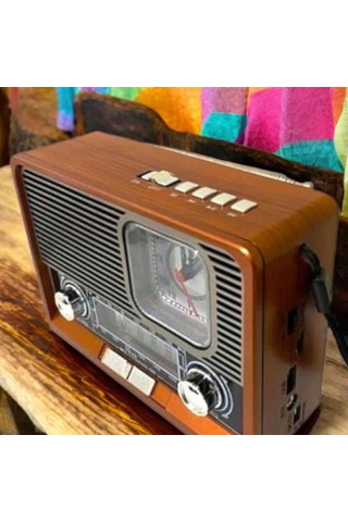 Retro Ahşap Görünümlü Bluetooth 5.0 Radyo Fm/am/sw, Usb, Sd Kart, Aux Ve Fener