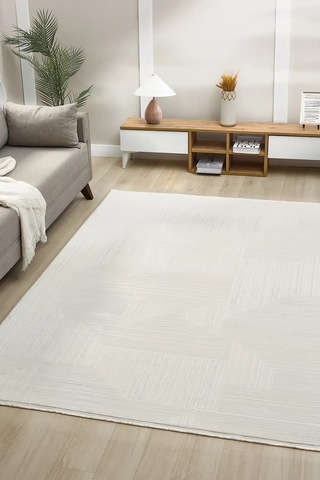 Seyran Halı Gusto 902 Beyaz Mikro Polyester Yolluk