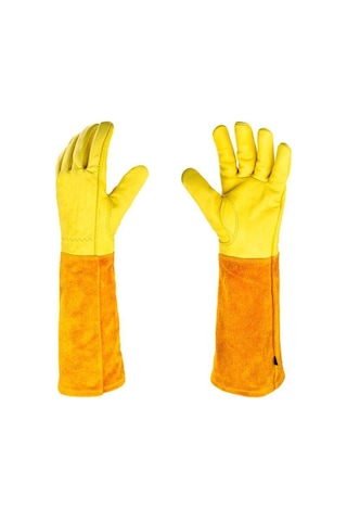 Geeksen Xl Sarı Bahçe Eldiveni - Özel Kürk, Budama Ve Ziraat İşlerinde Koruma, Keskin Nesnelerden Güvenli