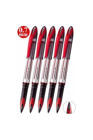 Kırmızı Pilot Kalem 5 Adet Uniball Air 0.7 Mm Roller Pilot Kalem Uba-188-l Broad Roller Uçlu Likit Mürekkepli Kalem