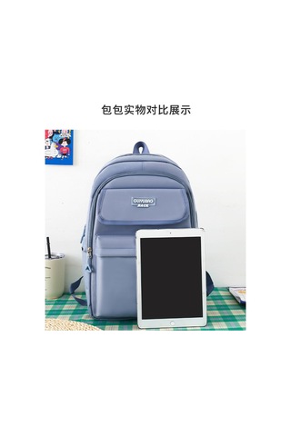 Yeni Kampüs Öğrenci Okul Çantası Büyük Kapasiteli Dört Parçalı Set-mavi