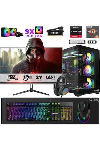 Xaser Star X390 R5-7500F 32 GB 1 TB M.2 NVMe SSD 16 GB RX9060XT 27" Free Dos Dizüstü Bilgisayar
