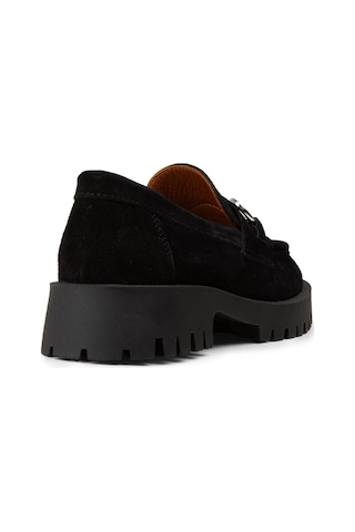 Deery Kadın Hakiki Süet Siyah Tokalı Loafer - 02037zsyhc01