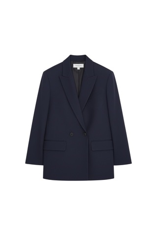 Hanezza Çift Düğmeli Blazer Ceket Plus Size Lacivert - 789093682 Lacivert