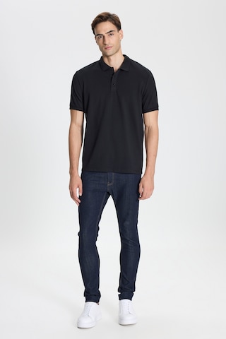 George Henry Çekmeyen Pamuklu Kumaş Slim Fit Dar Kesim Kıvrılmaz Polo Yaka Tişört Sıyah-sıyah Siyah