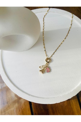 Eyfel Kulesi Charm Detay Çelik Kolye