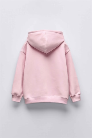 Kız Çocuk Minnie Baskılı Kapüşonlu Manşetli Sweatshirt Pembe