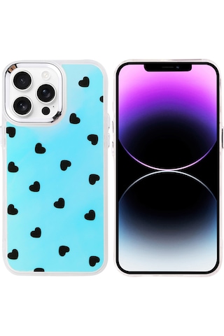 Zore Apple iPhone Uyumlu 14 Pro Max Kılıf Airbag Tasarımlı Sys Hadra Kapak - Kalp Kalp
