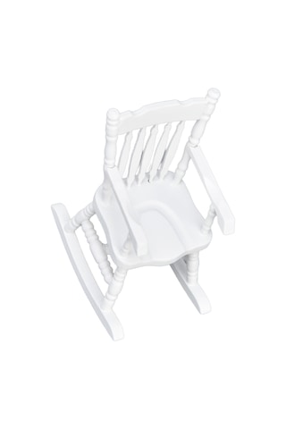 Vkemall 1:12 Ölçekli Bebek Evleri İçin Ahşap Beyaz Kayar Sandalye - Mini Masaüstü Dekoratif Simülasyon Mobilya Diğer