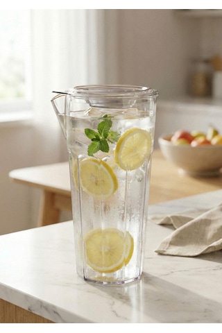 Başucu Kristal Sürahi Kulpsuz - 1.2 Litre