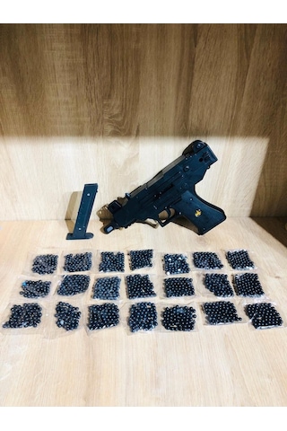 Boncuklu Uzi Bocuklu Tabanca + 21 Paket Mermi 0