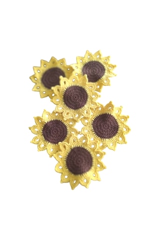 Papatya Bardak Altlığı Beyaz - Sarı