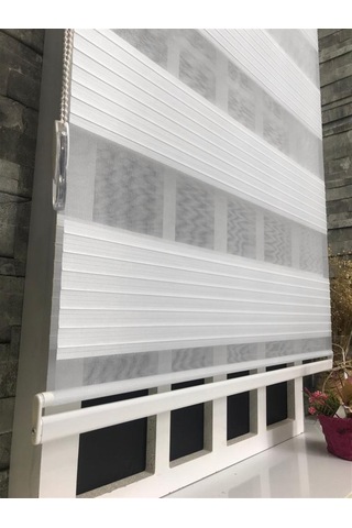 Pliseli Stor Zebra Perde Beyaz STB480-D