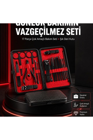 17 Parçalık Profesyonel Manikür Seti Paslanmaz Çelik Yeni Nesil