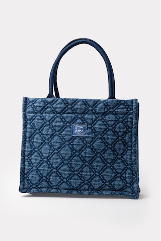 İcone Bag Kapitone Desenli Denim Kadın Çanta, Kot Kadın Çanta, El, Kol Ve Omuz Kadın Çantası Yıkamalı Kot Kot Lacivert