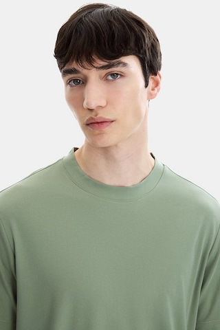 Backandbond Adayaçayı Regular Fit Örme Bisiklet Yaka Tişört Mint Yeşili