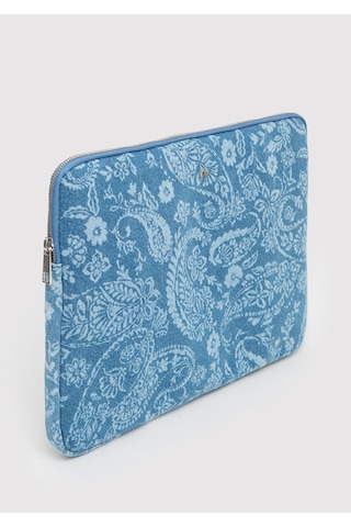 Mavi - Etnik Desenli Denim Laptop Çantası 1913825-31558