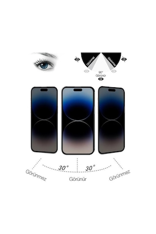 Vendas Apple iPhone 15 Plus Uyumlu Warrior Privacy Gizleyen Hayalet Temperli Cam Ekran Koruyucu 2 Adet