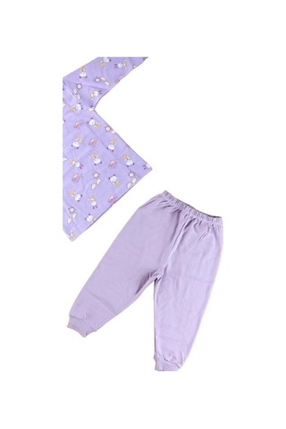 Kız Çocuk Tavşanlı Pijama-12486 Lila