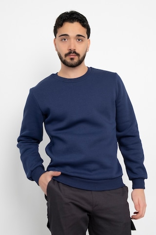 Dasüniforma Basic Baskısız 3 İplik Unisex Cepsiz Düz Sweatshirt Yuvarlak Yaka Sweat Lacivert