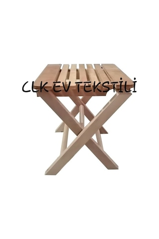 Clk-06 Katlanabilir Ahşap Tabure ve Piknik Masası Seti Katlanır Masa Kahverengi