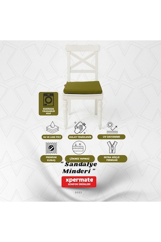Xpermate 6'lı Sandalye Minderi Su İtici Kumaş 40 x 40 CM Turkuaz