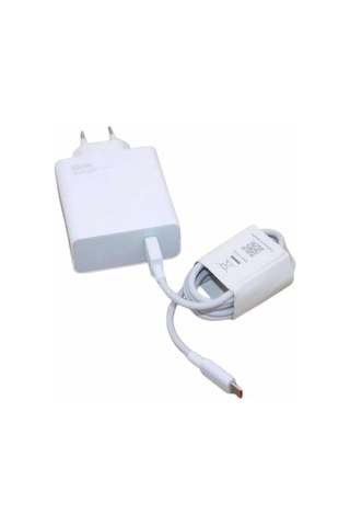 Akü Sarj Cihazı 120w Şarj Aleti Hızlı Çift Turbo Şarj Aleti Seti Beyaz