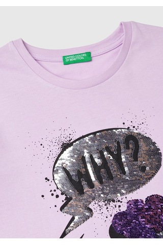 Benetton Kız Çocuk Uzun Tshırt Çocuk Sweatshirt Mor