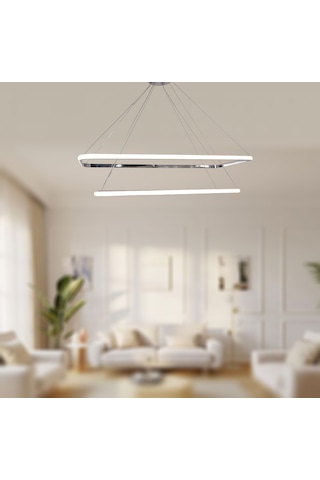 Tt400-2 Kr Tt Aydınlatma Dikdörtgen Sarı Işık 2 Li Krom Led Krom