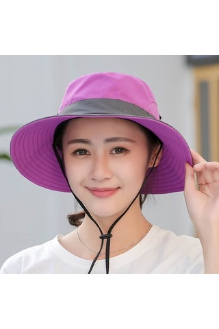 Artfulabode Ve Ve Skycity Şapka Poni Outdoor Koruyucu Kayışı Katlanabilir İle İdeal İçin Hafif Güneş Diğer Deliği Çene Ayarlanabilir Aktiviteler - Es Çok Renkli