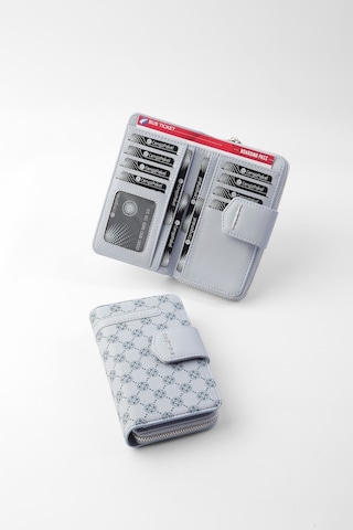 Cengiz Pakel Monogram Kadın Orta Boy Cüzdan 65256Mp Buz Mavi- Buz Mavi