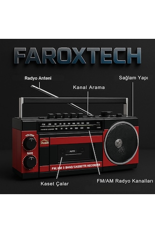 Retro Klasik Kaset Çalarlı Fm/am/sw Radyo Bluetooth, Usb, Sd Kart Destekli Taşınabilir Hoparlör