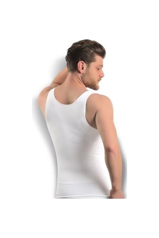 Sistina Erkek Beyaz Dikişsiz Vücut Toparlayıcı Korse Atlet 740 Beyaz