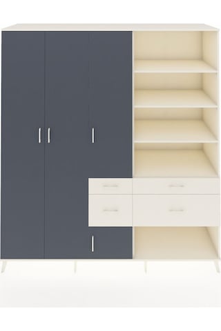 Kronos Dolap 14 Raflı 4 Çekmeceli 4 Kapaklı 220x59x243 Aytaşı-antrasit/aytaşı Antrasıt/aytası