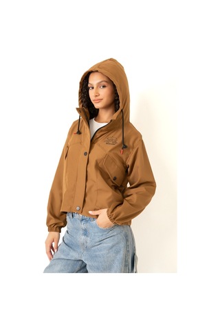 Riverstorm Kadın Taba Su Geçirmez Ve Rüzgara Dayanıklı Kapüşonlu Cepli Çıt Çıtlı Mevsimlik Yağmurluk Taba