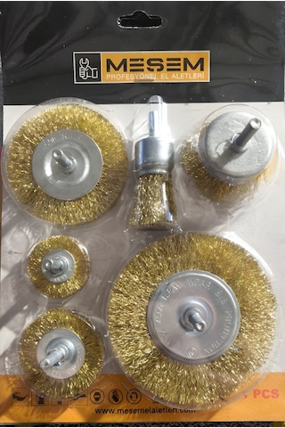 Meşem Çelik Tel Fırça Seti 6'lı Dairesel 25 38 50 75 100mm